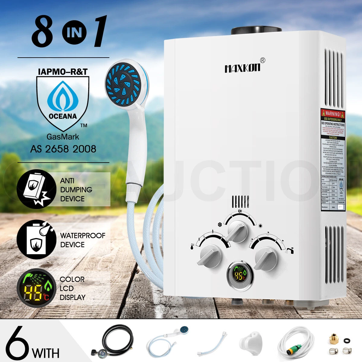 MAXKON 4WD Gas Hot Water Heater Portable Shower Camping LPG Outdoor Instant  6970388794577 | eBay