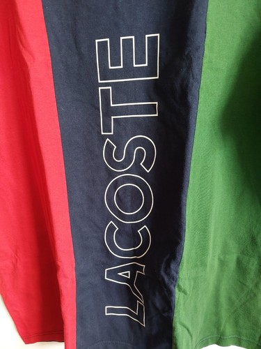 LACOSTE 3XL (SIZE 8) NAVY + RED + GREEN T SHIRT USED VERY GOOD CONDITION - Picture 2 of 12