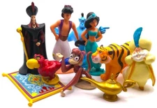 ALADDIN Figure Play Set DISNEY PVC TOY Jafar JASMINE Genie RAJAH Iago CARPET Abu