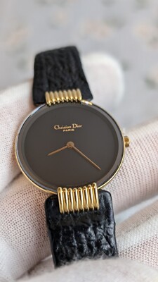 Vintage Black Moon de Christian Dior Watch 25mm GP Leather  display picture 3