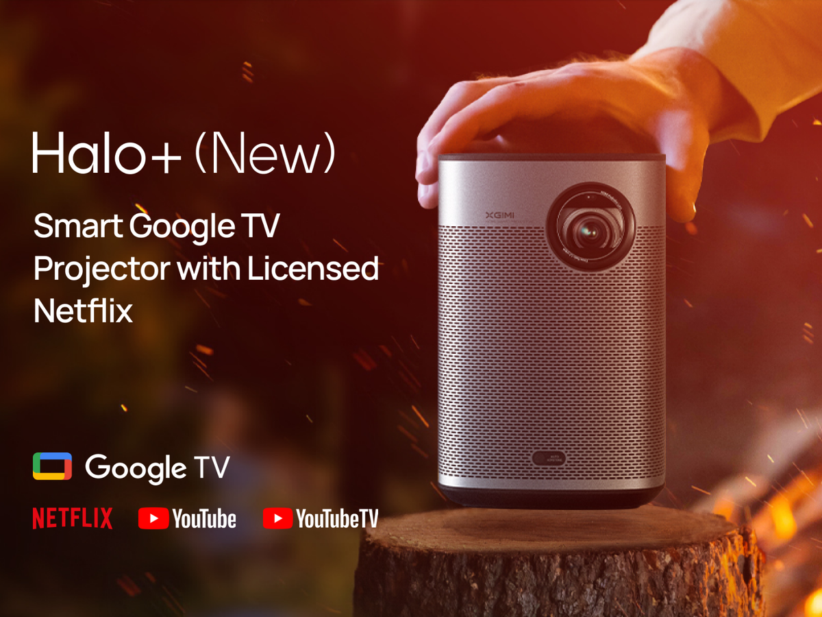 XGIMI Halo+ GTV 1080P Portable Projector, Google TV with Licensed