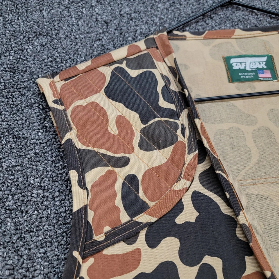 Vintage SAFTBAK Hunting Vest S/M Brown Duck Camo Bird Pheasant Shoulder Pad USA - Image 4 of 4