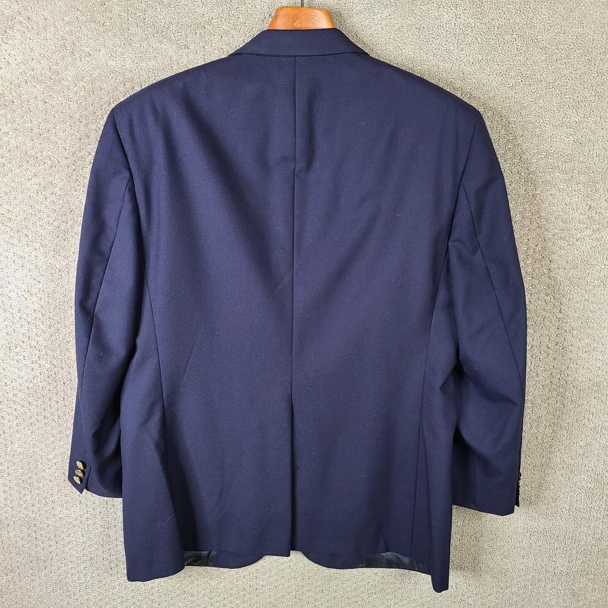 Vintage Burberry Jacket Mens 44R Blue Sport Coat Gold