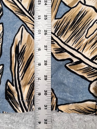 VINTAGE Banana Jack Shirt Adult 2XL XXL Blue Beige Floral Leaf Cotton Hawaiian - Picture 12 of 15