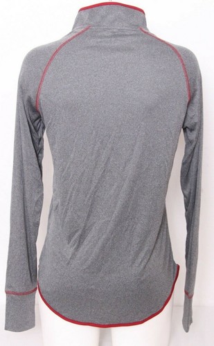 NEW Arkansas Razorbacks UA Colosseum Gray Red LS 1/4 Zip Shirt Womens L - Picture 3 of 9