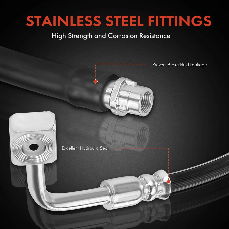 2x Manguera hidráulica de freno trasero izquierdo y derecho para Buick Encore 14-18 Chevrolet Trax Foto 4 de 4