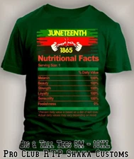 Juneteenth Nutritional Facts Black History Tee Shirt Street 1865 Big Tall Sm 32