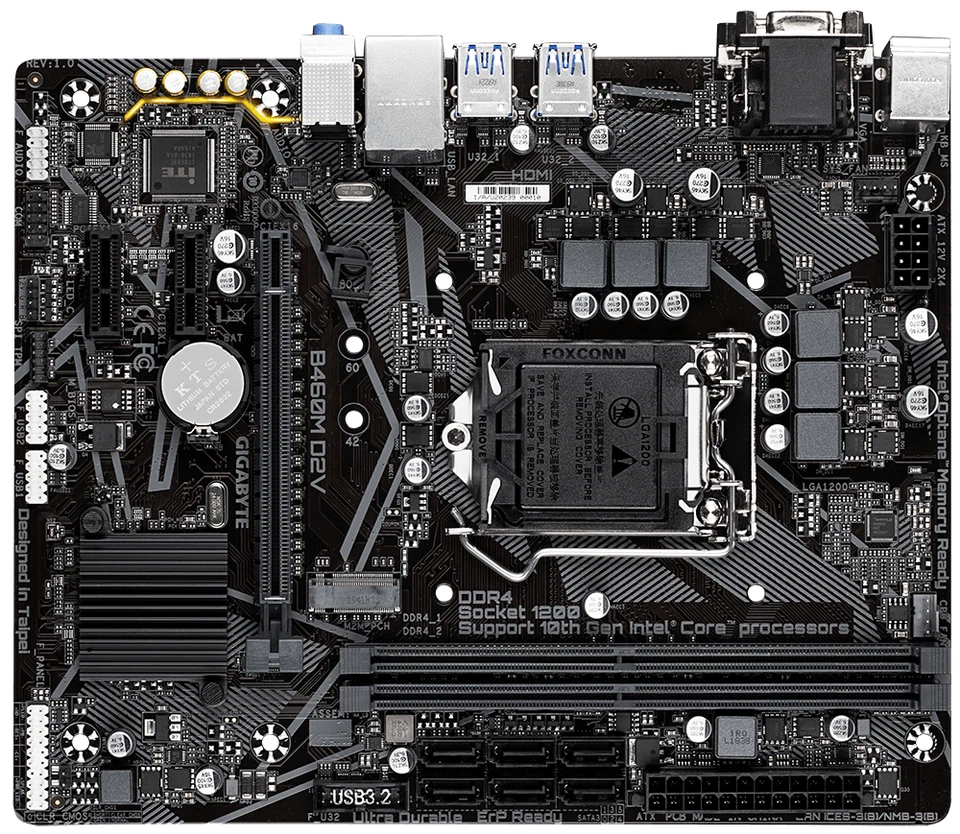 Gigabyte GA-B460M-D2V Mainboard 1200 unterstützt 10th Gen Intel DDR4 M.2 USB 3.2