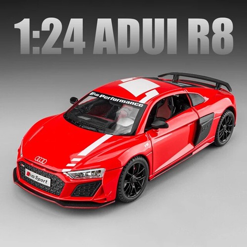 1:24 Audi R8 V10 Sport Diecast Model Car With Sound & Light Kids Toy Gift - Picture 14 of 17