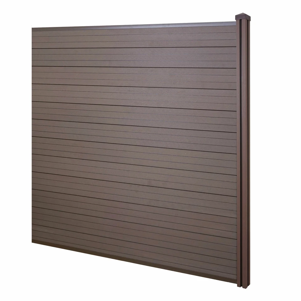 WPC-Sichtschutz Sarthe, Windschutz Zaun, WPC-Pfosten grau braun anthrazit teak - Bild 4 von 4