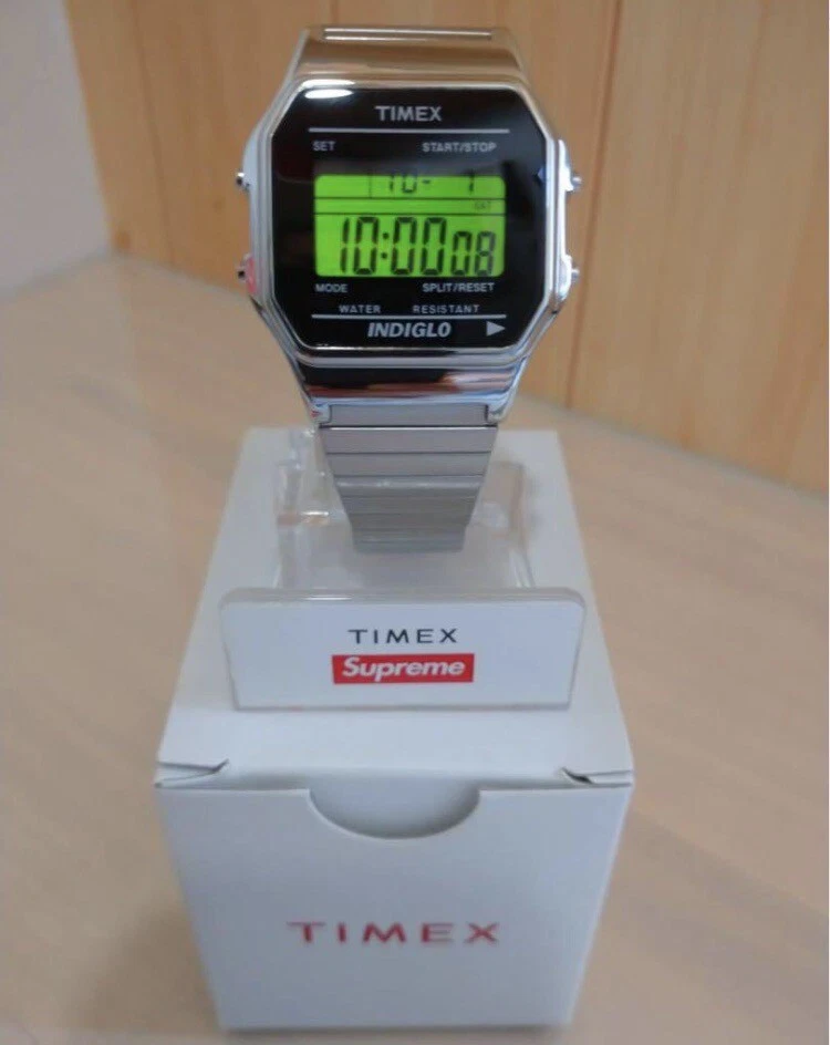 Supreme timex digital watch silver top