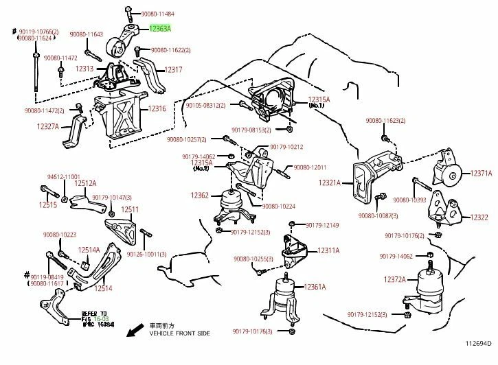 Toyota Sienna 2004-2010 3,3 L montaje de motor genuino OEM OE Foto 2 de 2