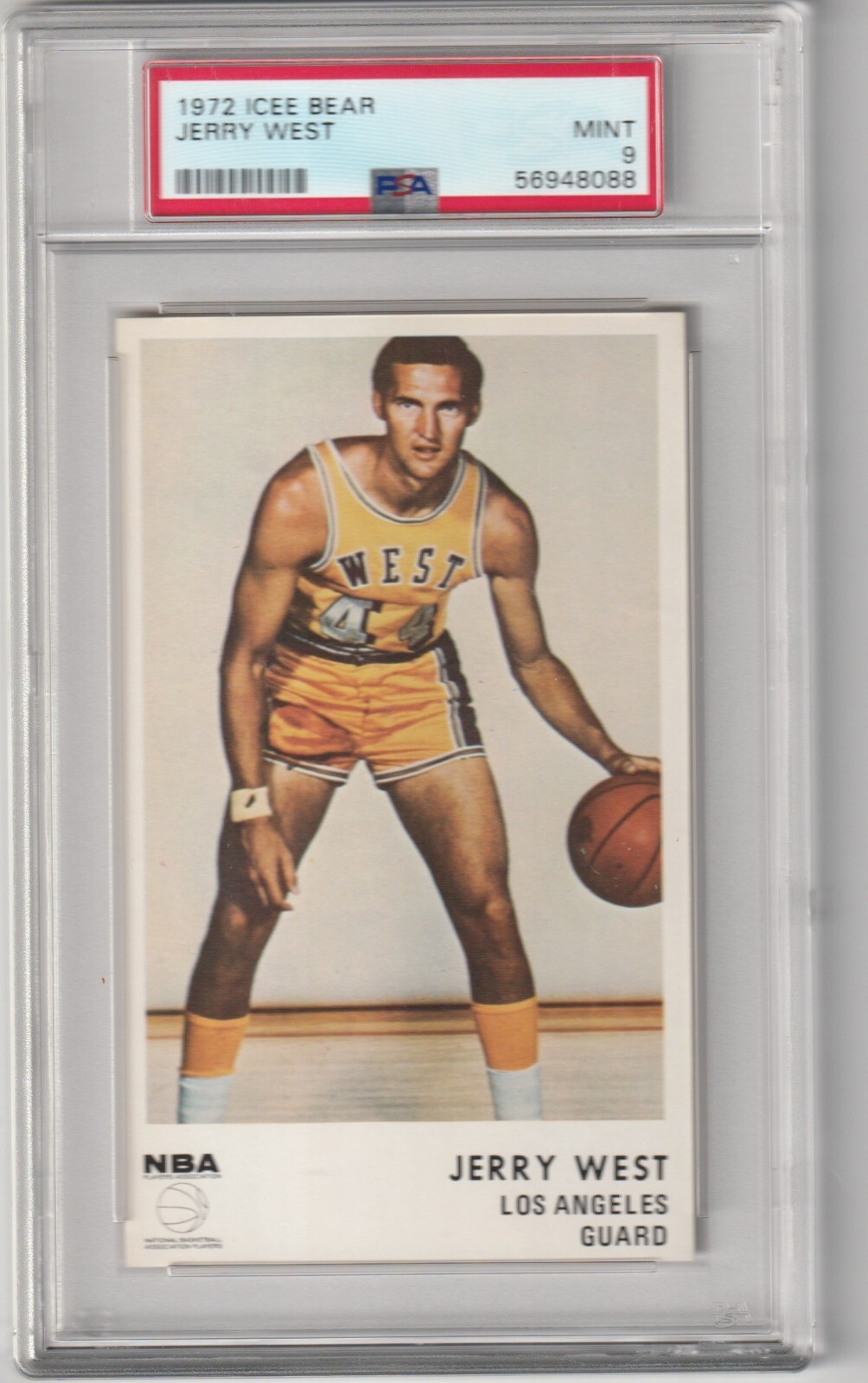 1972 Icee Bear Jerry West, PSA MINT 9 (8088)