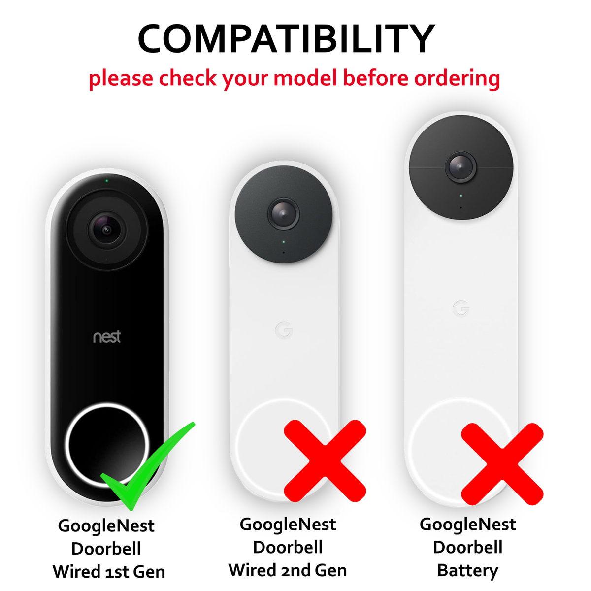 Wall Plate For Google Nest Hello Doorbell Matt Finish Cover Old