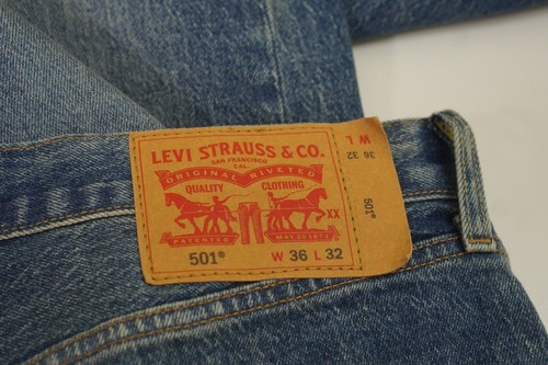 Hombre Levi's 501 Vaqueros Algodón Elástico Azul Talla W36 L27 JJJ201 - Imagen 7 de 11