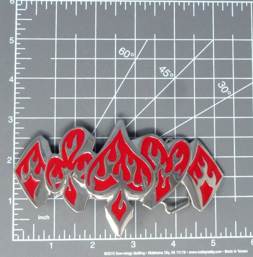 Flaming Spade Club Heart Diamonds Belt Buckle Hot Gambler Poker Cards .GTA484 - Image 3 of 4