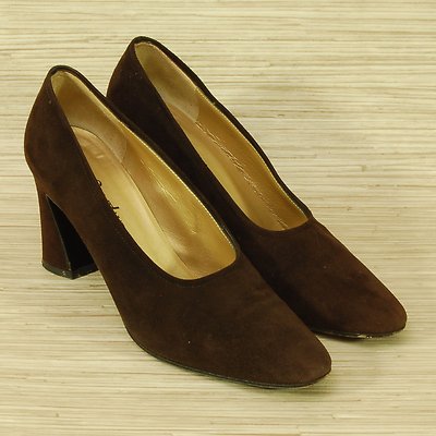 Yves Saint Laurent Brown Suede Classic Pumps Women's Size M Shoes Italy  YSL
