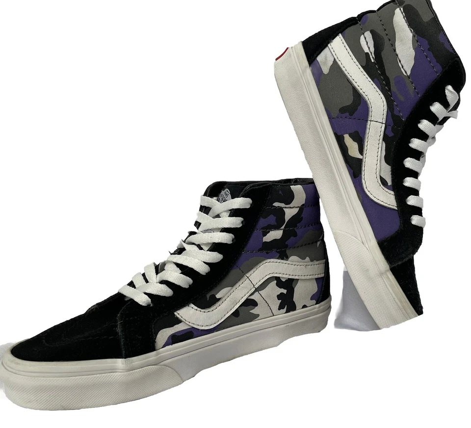Zapatilla deportiva Vans Old Skool Hi Top para mujer 7,5 camuflada púrpura patín Y2K años 90’s retro Foto 3 de 4