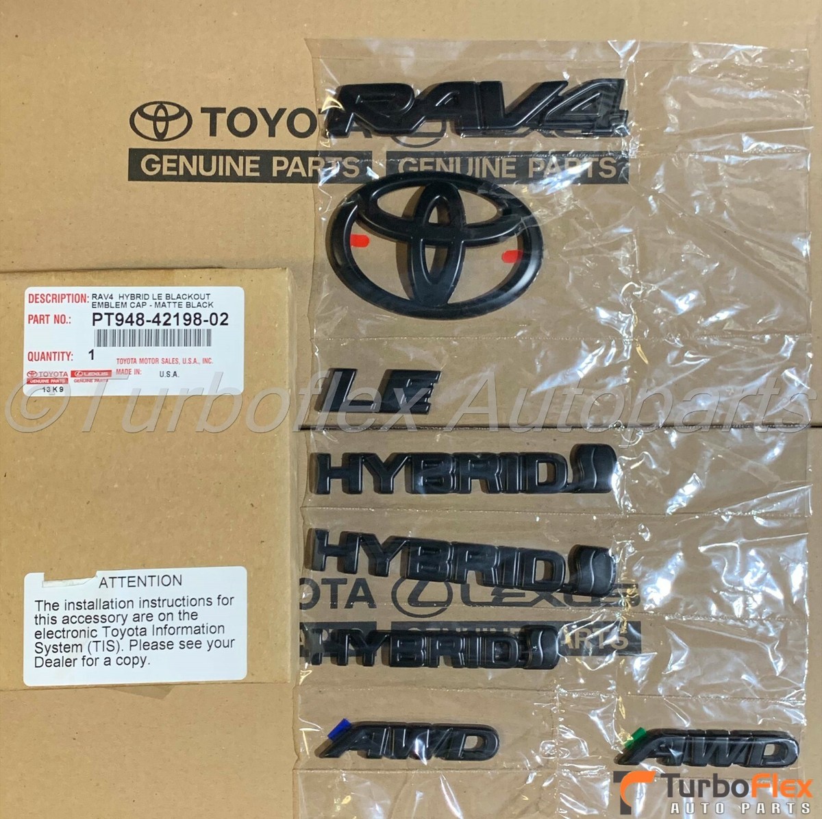 Genuine Toyota 2020 & Newer Highlander XSE AWD Black Emblem Overlay