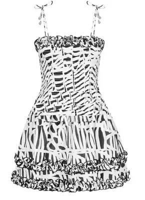 aje black and white dress