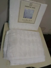 Pair of 2 White Twin Flat Sheet 250 Thread 100% Cotton Sateen by Essential Home