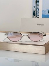 Gentle Monster Aden Designer Sunglasses – Silver Frame / Pink Tinted Lenses