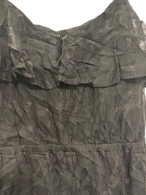 Guess SL Francine Lace Romper Womens XL Black Sleeveless Ruffle Trim Adjustable