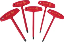 Wiha 33478 Insulated T-Handle Hex Metric Set with 4.0, 5.0, 6.0, 8.0 and 10.0mm,