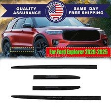 New Glossy Black Body Side Door Molding Cover Trim 4x For Ford Explorer 20-2025 New Glossy Black Body Side Door Molding Cover Trim 4x For Ford Explorer 20-2025