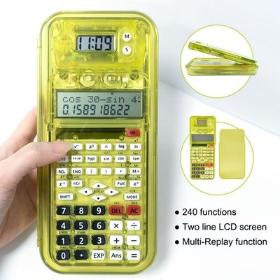 C9-Luxmoc Multi-Function Scientific Calculator With Time Display+Pencil Case