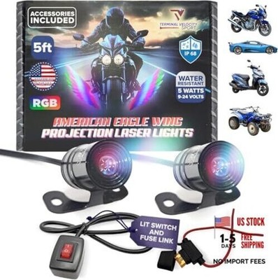 American Eagle-Projection LED Wings/TV Sport Motorcycle R/G/B Multucolor Fade