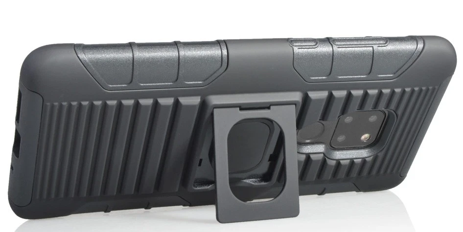 Black Magnet Grip Case Rugged Cover Stand + Belt Clip Holster for Huawei Mate 20 - Image 3 of 4