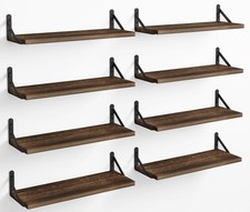 Floating Shelves Width 4.7in Rustic Wood Wall Shelves Set of 8 Wall Storage S...
