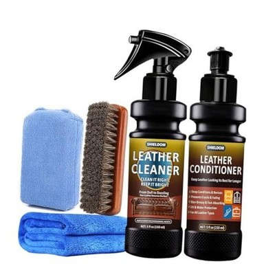 Leather Cleaner and Conditioner Leather Care Detailing Kit to Clean, Soften, 