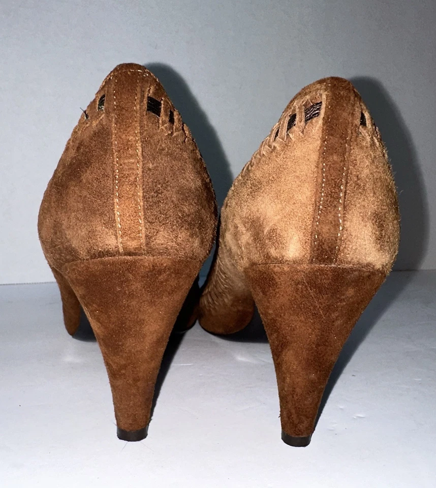 Zapatos de salón Belle By Sigerson Morisson marrón gamuza diseñador talla 8,5 B Italia Foto 4 de 4