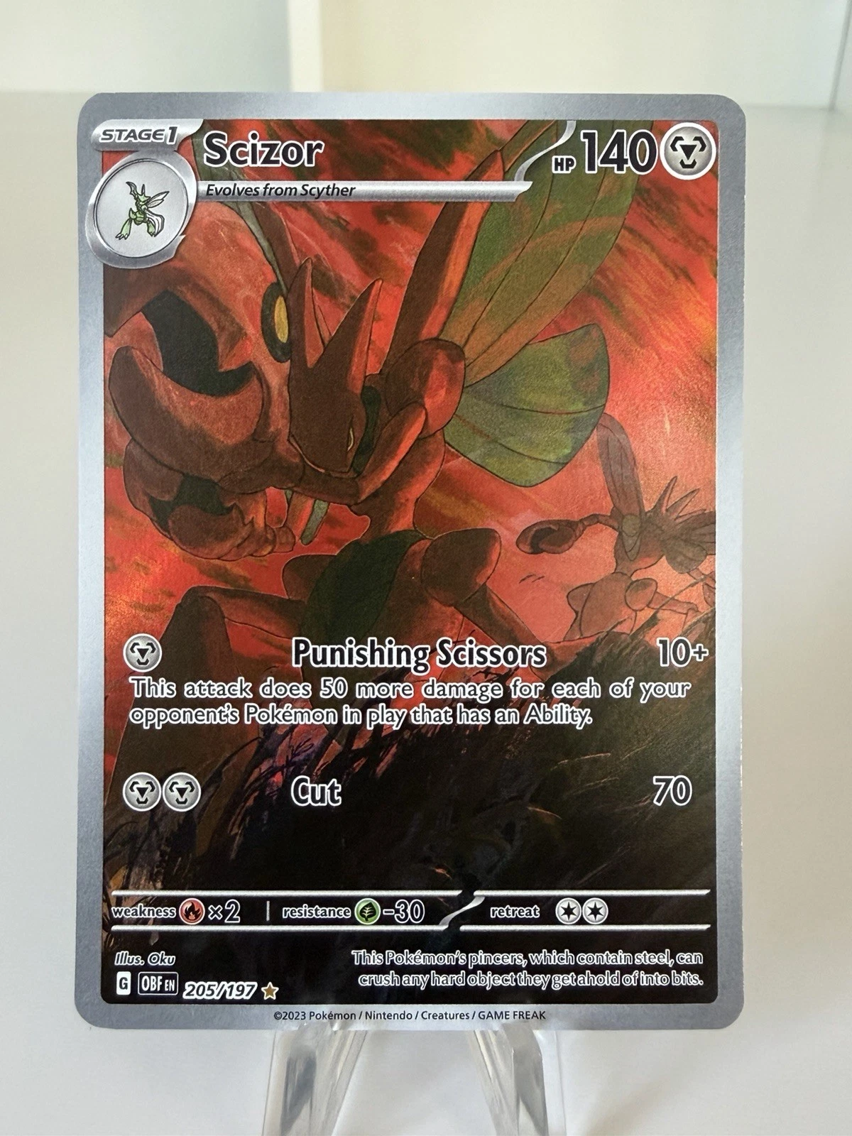Scizor 205/197 Obsidian Flames Illustration Rare Pokemon TCG Card NM
