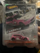 *New*  Hot Wheels Premium Car Modern Classics Hello Kitty Pink Honda Civic EG