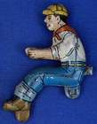 Vintage 1950s Marx Tin Litho Driver for Climbing Sparkling Farm Tractor Driver