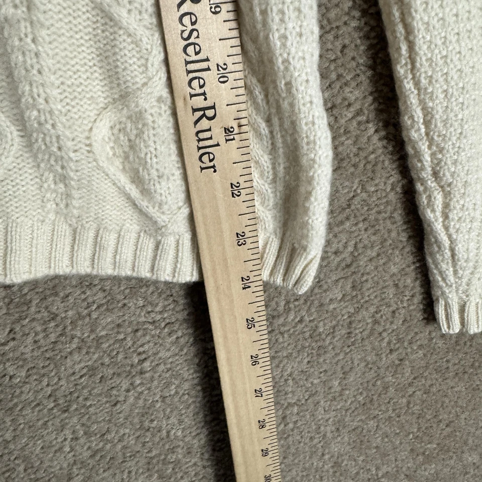Suéter Tahari Para Mujer Pequeño Cuello Redondo Cachemira Tejido con Cable Pullover Suave Foto 4 de 4