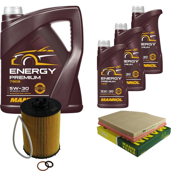 Inspektionspaket 8L Mannol Premium 5W-30 FüR BMW E64 650I E63 E60 550I 540I-image