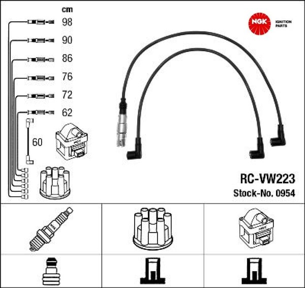NGK 0954 ZüNdleitungssatz ZüNdkabelsatz ZüNdkabel FüR VW-image