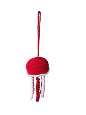Jelly Fish small hanging hand crocheted approximately 9 inches long pink