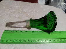 Christmas Wine Stopper Marquis By Waterford Crystal Glass Green Bouchon Crown 
