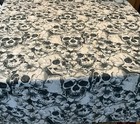 Christian Lacroix Gothic Tablecloth 60” x 84” Halloween Skull Flower Black Grey