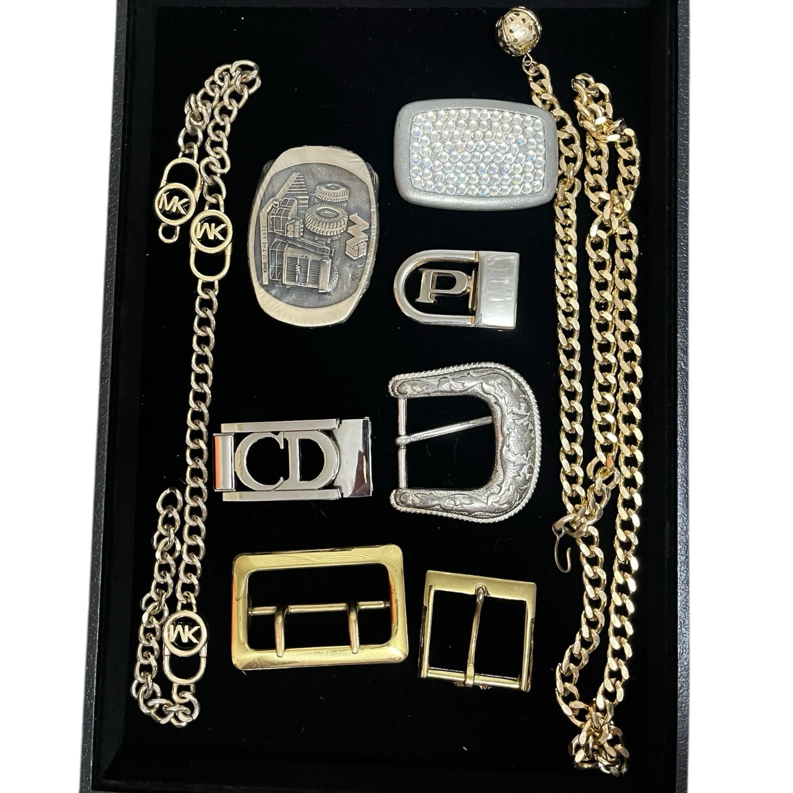 Lot boucles de ceinture créateur   Dior + Michael Kors + réparation d'usure vintage en l'état