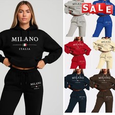 Women's Ladies 2PCS Loungewear Set Top Hoodies Suit Pants Lounge Wear Tracksuits