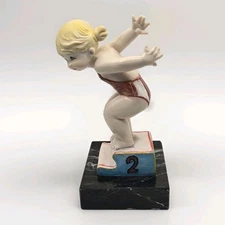 RARE Fontani Sculpture DEPOSE ITALY #231 GIRL Swimmer Menina Nadadora 1950s
