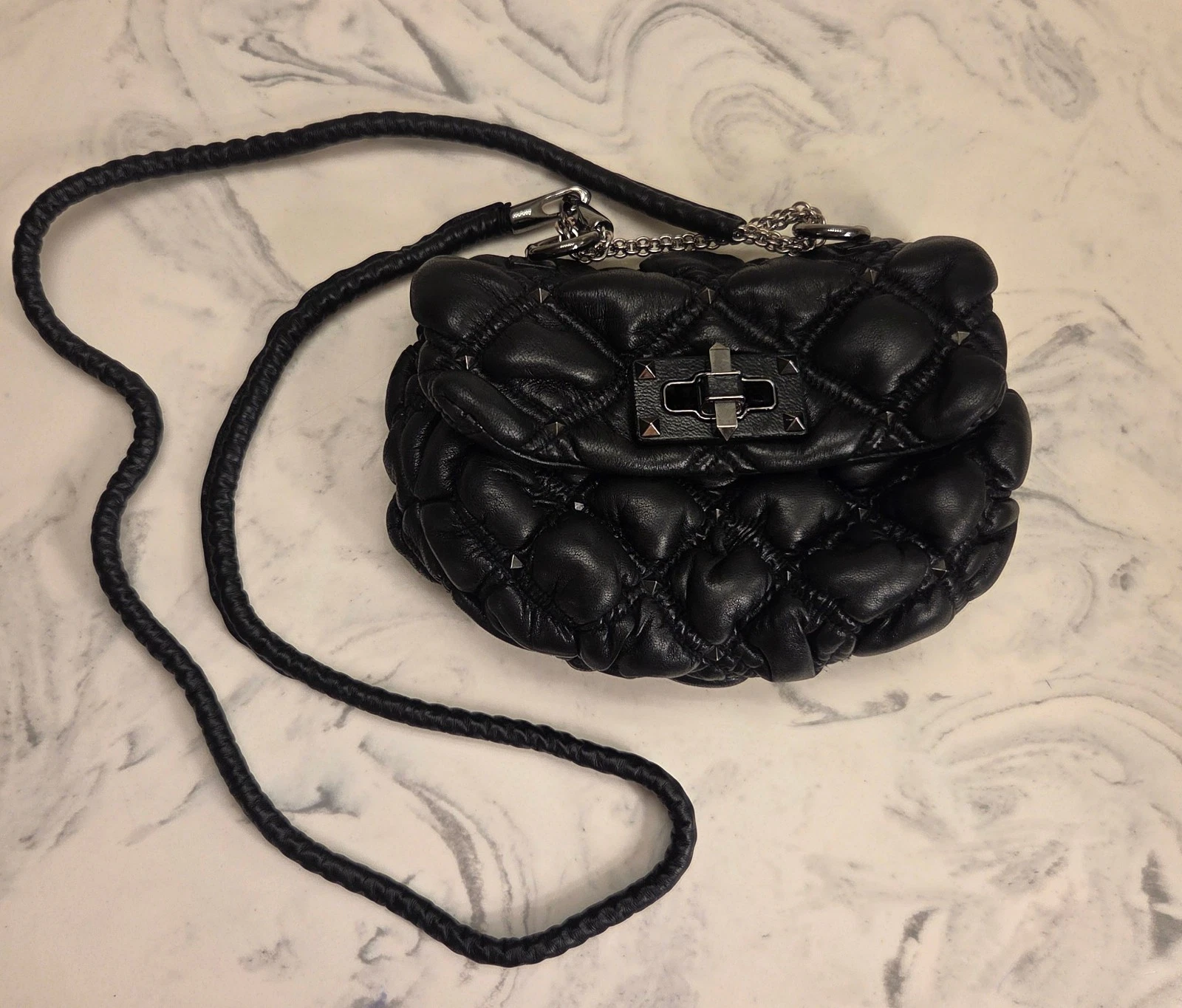 Valentino — New! Valentino Garavani 'Rockstud SpikeMe' Quilted Shoulder Bag Small MSRP $2450