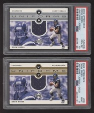 2002 Upper Deck Uniforms BASE & GOLD /150 Game-Used JERSEY Drew Brees! PSA 10 9