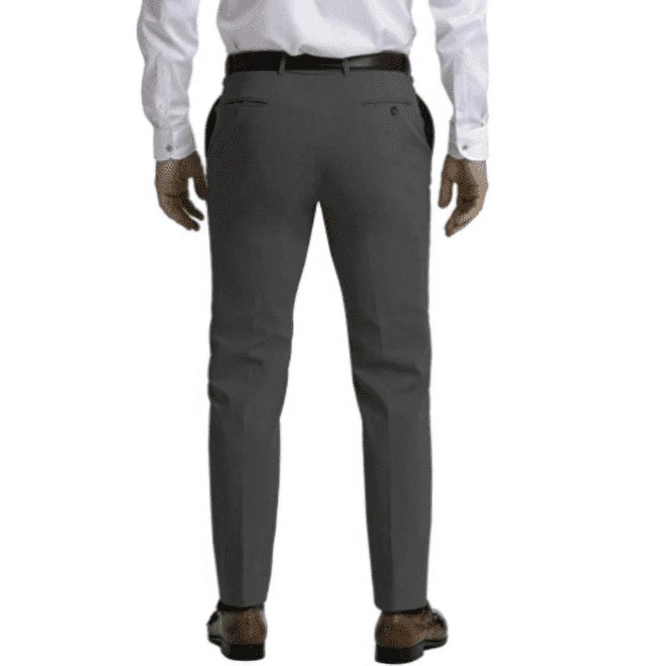 Pantalones de Vestir TOMMY HILFIGER THFlex Gris Frente Plano Calce Ajustado Chino 38 x 30 Foto 2 de 2